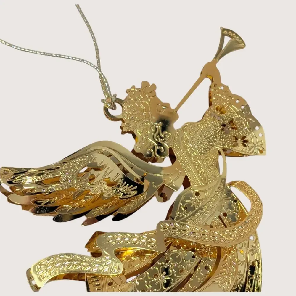 1999 Danbury Mint Gold Millennium Angel Ornament
